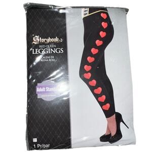 Storybook Red queen of hearts adult costume heart leggings standard size up to 8